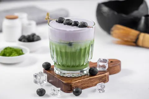 Blueberry Matcha Signature at Link Lounge